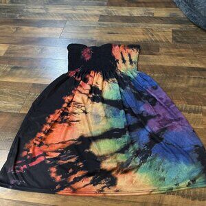 Women's XL Strapless Tie Dye Dress